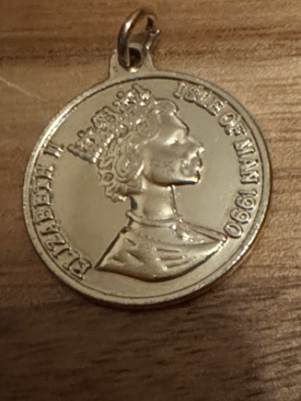 Vintage Elizabeth ii Replica Gold Tone Coin Charm Pendant - Classic Coin Style